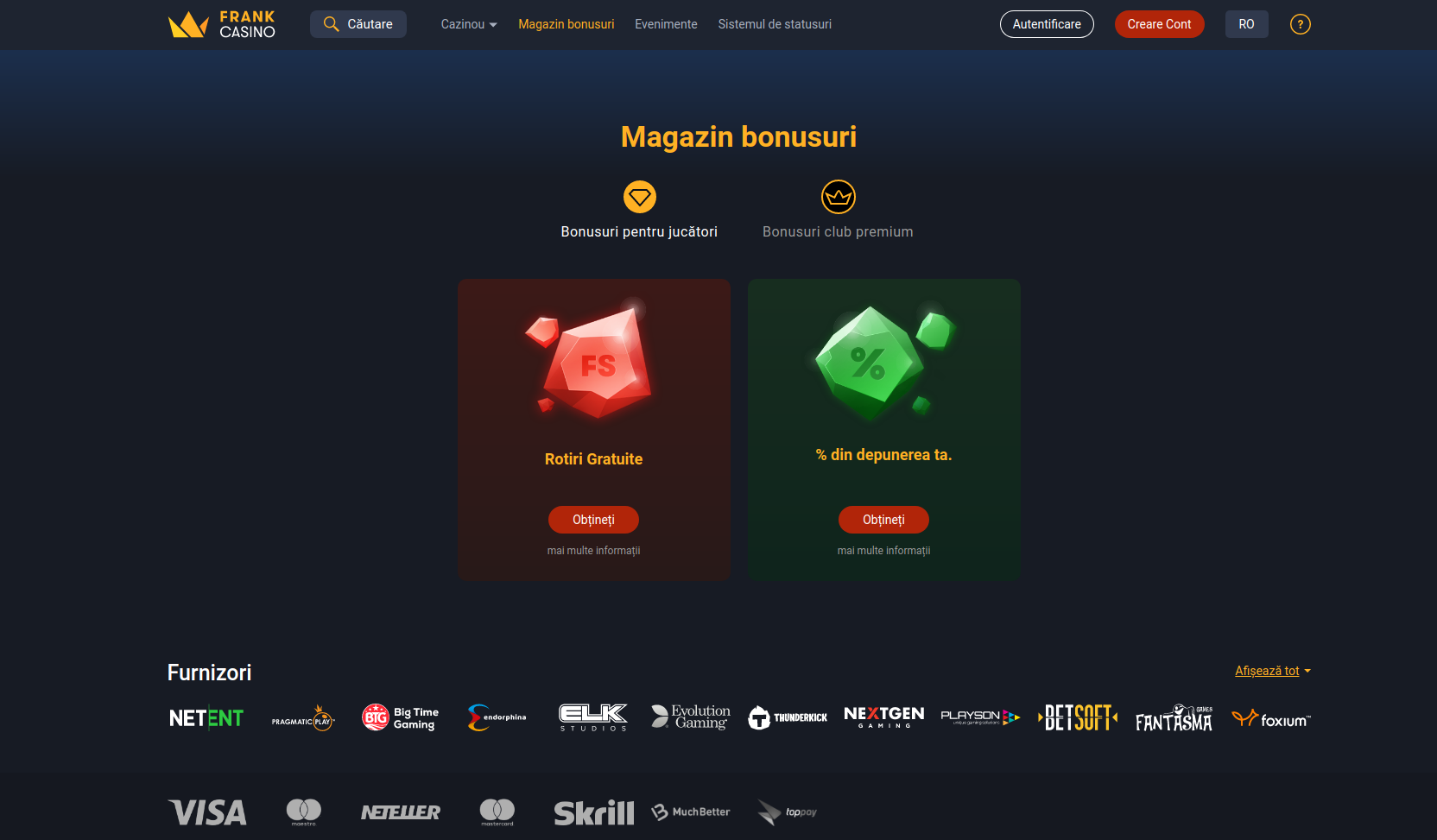 Frank casino bonusuri